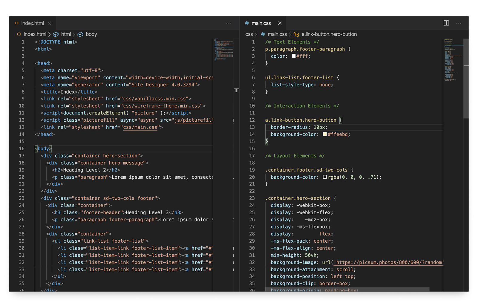 Email Designer — clean code output